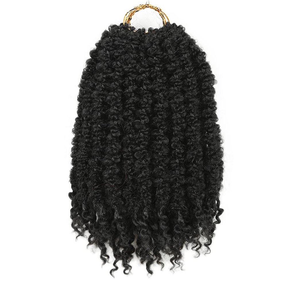 12Inch Synthetic Fluffy Crochet Hair Locs Ombre Braiding Hair Extensions 10Strands/P Fashion For Women #1B 12inches 12Pcs/Lot