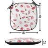 Ambesonne Cosmetics Chair Seating Cushion Set of 2, Beauty Theme Pink and Burgundy Lipstick and Kiss Pattern Makeup Concept, Anti-Slip Seat Padding for Kitchen & Patio, 16"x16", Burgundy and Pink view 4