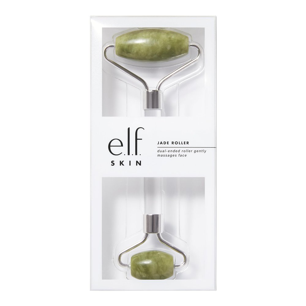 e.l.f. SKIN Jade Roller, Facial Roller to Massage & Destress Skin, Gently Massages, Soothes & Boosts Skins Vitality, Vegan & Cruelty-Free