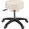 Master Massage Adjustable Rolling Stools with Wheels, Extra-Large Fully Rotating Seat Five Point Dual Swivel Casters Waterproof Upholstery Salon Spa Beauty Stool (Cream) view 1