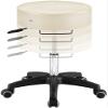 Master Massage Adjustable Rolling Stools with Wheels, Extra-Large Fully Rotating Seat Five Point Dual Swivel Casters Waterproof Upholstery Salon Spa Beauty Stool (Cream) view 3