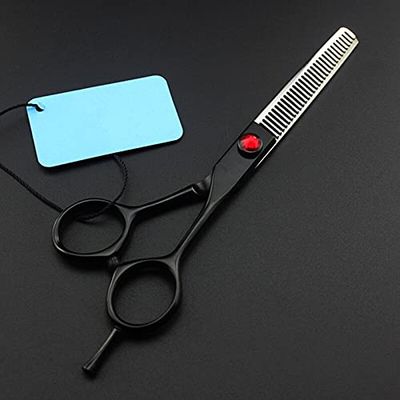 Hair Cutting Scissors, Professional japan 440c 6 inch black cut hair scissors cutting barber haircut thinning shears hairdressing scissors BY ZZYY (Color : Thinning)
