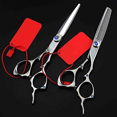 Hair Cutting Scissors, Upscale Professional 6 inch japan 440c hair scissors set Cutting shears Thinning scissor cut barber hairdressing scissors BY ZZYY (Color : Set)