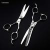 Hair Cutting Scissors, Japan steel 6 inch hair salon scissors beauty cutting barber haircut Curved Thinning shears hairdressing scissors BY ZZYY (Color : Set) view 2