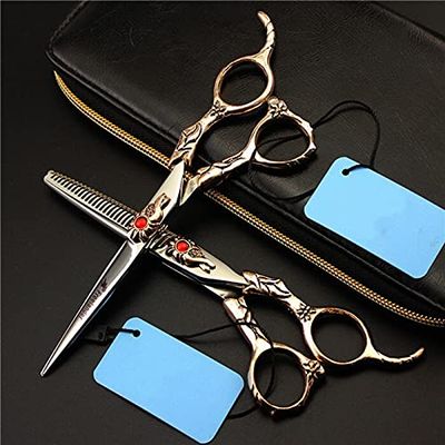 Hair Cutting Scissors, 6 INCH Salon Barber Hairdresser Hair Stylist Dedicated Professional Haircut Hairdressing Scissors Thin Cut Flat Shear 440C BY ZZYY (Color : 2pcs)