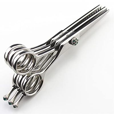 Hair Cutting Scissors, Professional Japan 440c 5. 5 inch 3 in 1 hair scissors thinning shears hair clipper cutting barber hairdressing scissors BY ZZYY (Color : 3in1)