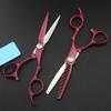 Hair Cutting Scissors, Japan 440c 9cr 6 inch red retro hair scissors cutting barber makeup haircut thinning shears hairdressing scissors BY ZZYY (Color : Set) view 1