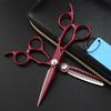 Hair Cutting Scissors, Japan 440c 9cr 6 inch red retro hair scissors cutting barber makeup haircut thinning shears hairdressing scissors BY ZZYY (Color : Set) view 2