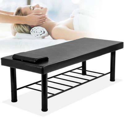 Dkelincs Massage Table 75 Long 29.5 Wide Stationary Massage Bed Heavy Duty Spa Salon Treatment Bed Beauty Massage Table Tattoo Bed with Memory Foam Layer Pillow Therapy Bed, Black