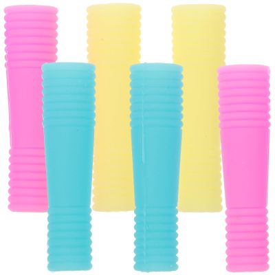 6Pcs Tip set manicure Pack Silica gel Tweezers Protective Covers Tweezer Covers pointed hat headgear Silicone Case eyelash tweezers manicure caps set