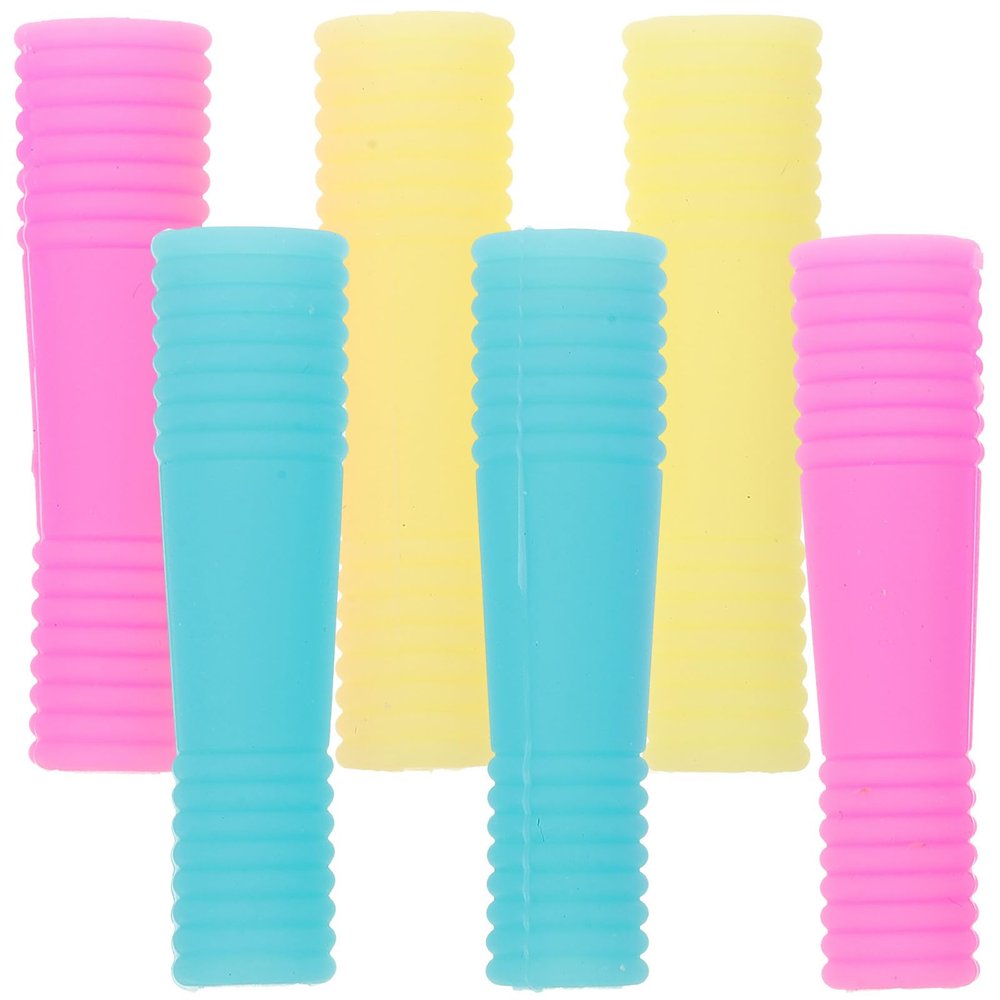 6Pcs Tip set manicure Pack Silica gel Tweezers Protective Covers Tweezer Covers pointed hat headgear Silicone Case eyelash tweezers manicure caps set
