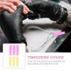 6Pcs Tip set manicure Pack Silica gel Tweezers Protective Covers Tweezer Covers pointed hat headgear Silicone Case eyelash tweezers manicure caps set view 3