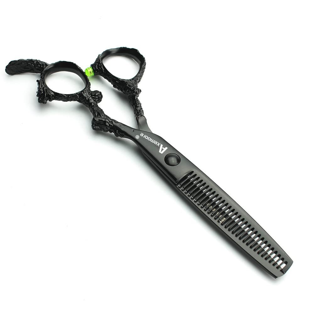 6 inch professional hairdressing sparse scissors carved dragon pattern salon hairdresser thinning tool high hardness stainless steel hairdressing