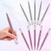 10 Pieces Microblading Pens Manual Eyebrow Microblade Pens Aluminum Hand Tools Light Manual Holder for Makeup Supplies Salons,2 Colors(Silver, Pink) view 3