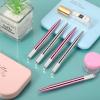 10 Pieces Microblading Pens Manual Eyebrow Microblade Pens Aluminum Hand Tools Light Manual Holder for Makeup Supplies Salons,2 Colors(Silver, Pink) view 4