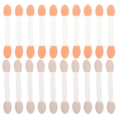 50pcs Two-color Eyeshadow Brush Cosmetic Blending Sponge Makeup Eye Makeup Accessories for Girls Eye Patch Double Head Latex Head Woman White