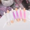 50pcs Two-color Eyeshadow Brush Cosmetic Blending Sponge Makeup Eye Makeup Accessories for Girls Eye Patch Double Head Latex Head Woman White view 4