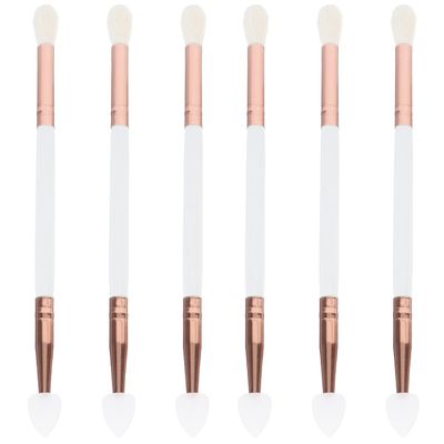 SOLUSTRE 6pcs Dual-headed Eyeshadow Brush Compact Handheld Applicator for Makeup Artists and Beginners Soft and Comfortable Tips for Effortless Blending Eyeshadow Makeup Accessory