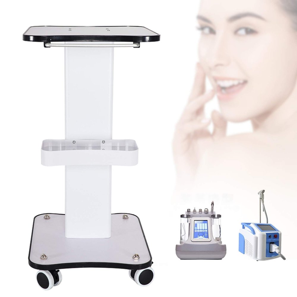 Beauty Salon Trolley Stand Rolling Cart with Wheels and Large Storage Fence, Multil-Function Salon Spa Service Instrument Hairdressing Storage Tray Beauty Rolling Trolley Cart Max Load 88lbs
