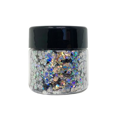 DIY Kit Creations: Biodegradable Crystal Hearts Cosmetic Grade Glitter 0.75 oz jar - Vegan & Made in The USA