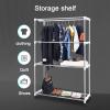 3-Layer Stainless Steel Towel Rack, Commercial Floor-Standing Towel Drying Rack Rolling Trolley, Car wash Beauty Salon Barber and Hair Salon Dedicated Floor Drying Rack Multi-bar Rack view 3