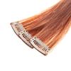 SWACC 12 Pcs Straight One Color Party Highlights Clip on in Hair Extensions Colored Hair Streak Synthetic Hairpieces (Ginger Red) view 3