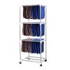 3-Layer Stainless Steel Towel Rack, Commercial Floor-Standing Towel Drying Rack Rolling Trolley, Car wash Beauty Salon Barber and Hair Salon Dedicated Floor Drying Rack Multi-bar Rack view 1