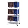 3-Layer Stainless Steel Towel Rack, Commercial Floor-Standing Towel Drying Rack Rolling Trolley, Car wash Beauty Salon Barber and Hair Salon Dedicated Floor Drying Rack Multi-bar Rack view 1