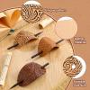 Juinte Hair Clip, 5 Pieces Faux Leather Barrette Hair Tie, Oval Shape Hair Slide Pins Ponytail Holders Hair Accessories for Women Girls (Vintage Style) view 2