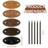 Juinte Hair Clip, 5 Pieces Faux Leather Barrette Hair Tie, Oval Shape Hair Slide Pins Ponytail Holders Hair Accessories for Women Girls (Vintage Style) view 4
