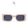 Fashion Candy Color Sunglasses Men and Women Simple Square Frame Sunglasses Sunscreen Travel Glasses (Rice Yellow) view 3