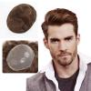LLWear Toupee for Men Human Hair Mens Hair Pieces 0.06mm Soft Thin Skin Single Knotted Natural Wavy Men's Hair Replacement System with 8X10 Inch Cap #5(Dark Blonde Color) view 1