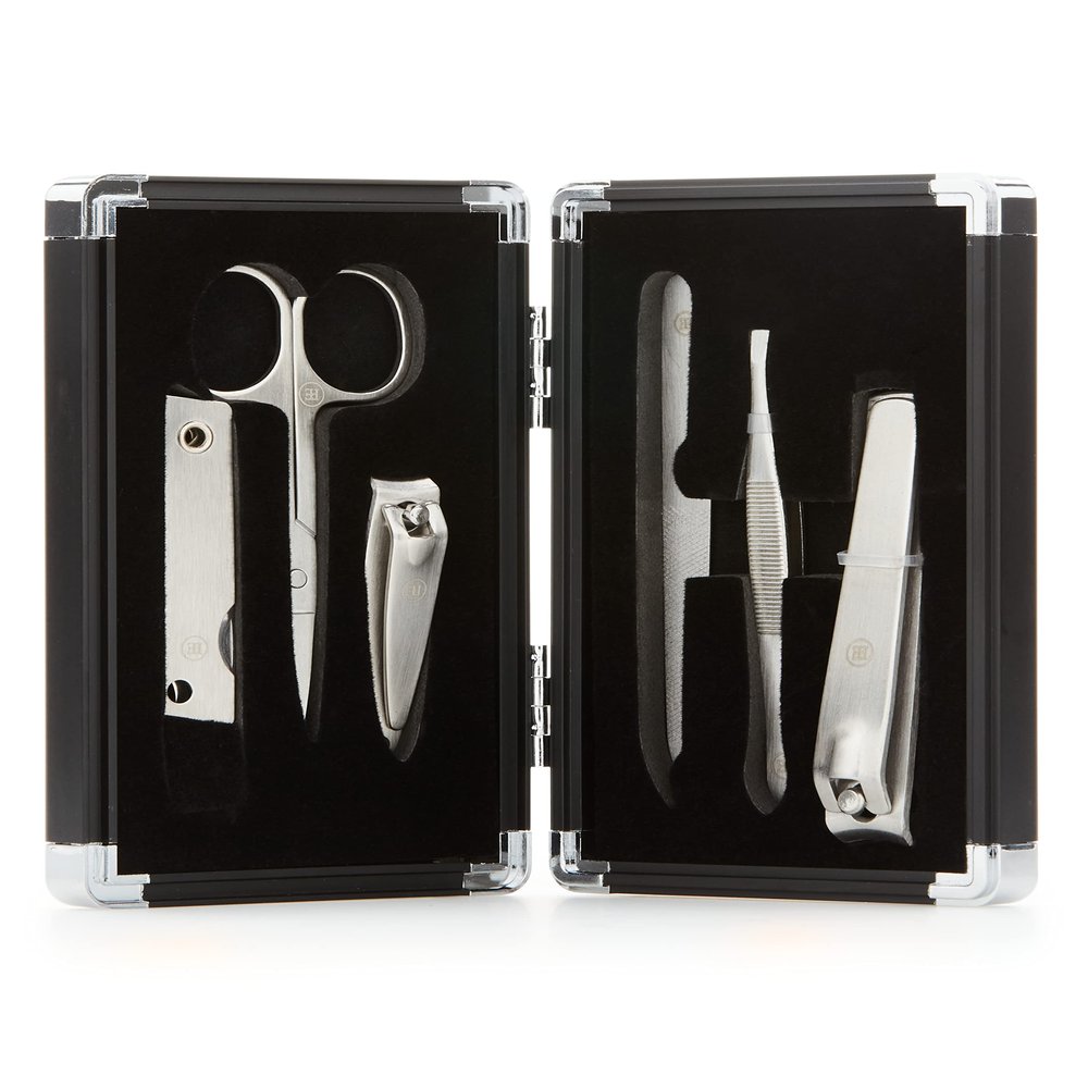 Perry Ellis Portfolio Men's 6 Pc Manicure Set, Blk, One Size