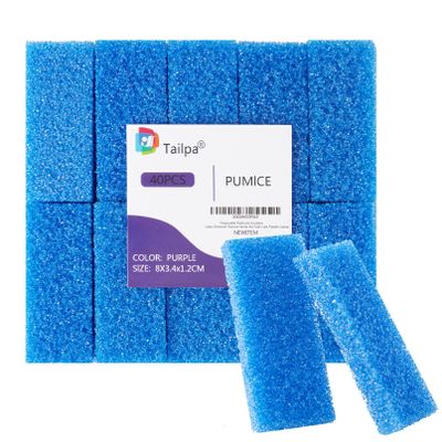 40 Pcs Pumice Stone for Feet Foot Scrubber Sponge for Feet Care and Callus Remover Mini Disposable Pumice Pads for Dead Skin Remover (Blue)