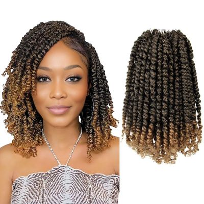 KAVSORAPI Passion Twist Hair,10 Inch Passion Twist Braiding Hair,Short Pre Looped Crochet Twist Jumbo Pre-twisted Two Strand Braids 8 Packs (T27/Ombre Honey Blonde)