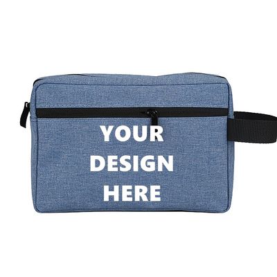 Muka Personalized Toiletry Bag, Custom Dopp Kit, Personalized Makeup Bags-Blue