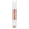 AMLESO Face Highlighters, Double-Head Highlight Contour Stick Cosmetics Shading Body 3D Face Make up 2 in 1 Highlighters for Highlight Contour Embellish Clavicle Face Shaping - White+ Light Coffee view 1