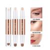 AMLESO Face Highlighters, Double-Head Highlight Contour Stick Cosmetics Shading Body 3D Face Make up 2 in 1 Highlighters for Highlight Contour Embellish Clavicle Face Shaping - White+ Light Coffee view 4