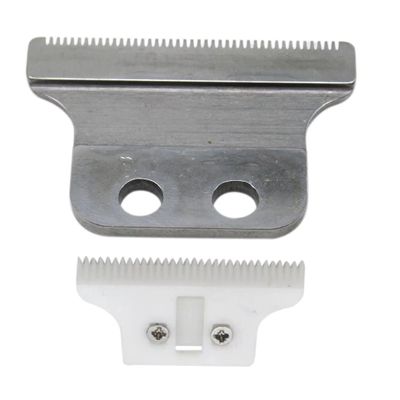 Adjustable Clipper Blades 2 Hole Bladeclipper Replacement Blades for Wahl Detailer #8290, 5 Star Razor Edger #8051, G-Whiz #8986, Hero #8991, Sterling Definitions #8085(Ceramic + Sliver Blade)