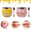 2PCS Bee Lip Balm Honey Pot, Honey & Strawberry Propolis Moisturizing, Hydrating & Prevention Dry and Cracked Lip Scrubs Exfoliator view 1