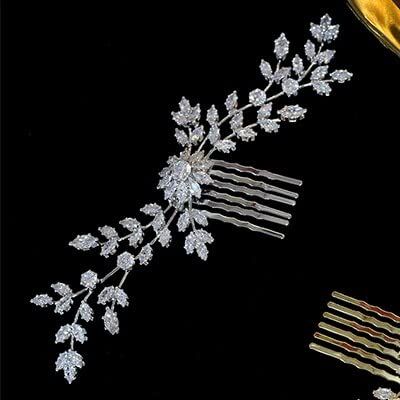 Aimee La Bride CZ Hair Comb Bride Wedding Hair Accessories Crystal Zirconia Comb Hair Clip Wedding Jewelry