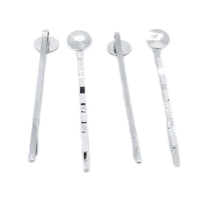 140 Pieces Antique Silver Plated Jewelry Finding Suppliers Wholesale JV4A0T Hairpin Hairclip Hair Clip Cabochon Blank