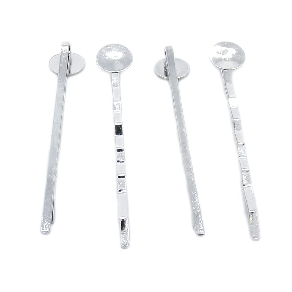 140 Pieces Antique Silver Plated Jewelry Finding Suppliers Wholesale JV4A0T Hairpin Hairclip Hair Clip Cabochon Blank