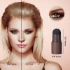 Eyebrow Stencil Kit, One Step Brow Powder Stamp Makeup with 10 Reusable Eyebrow Stencils2 Eyebrow Pen Brushes, Professional Waterproof Brow Powder Stamp (Dark Brown) view 3