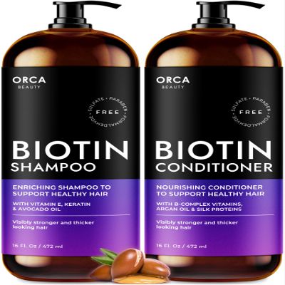 Biotin Shampoo and Conditioner for Women and Men - Volumizing Shampoo and Conditioner Set to help boost thinning hair - Hydrating, Nourishing Hair Loss Shampoo and Conditioner
