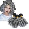 Cloud Hair Dark Roots Silver Grey Color Hair Weaves 3Bundles Ombre Two Tone Color 1B Grey Funmi Curly Hair Extensions Double Wefted 300G (10"12"14") view 1