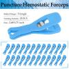 Body Piercing Clamps Tool - Usiriy 25PCS Disposable Triangle Body Piercing Needle Slot Forcep Clamp Piercing Clip Puncture Hemostatic Forceps Ear Nose Lip Navel Piercing Supplies Blue Plier (Triangle) view 2