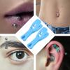 Body Piercing Clamps Tool - Usiriy 25PCS Disposable Triangle Body Piercing Needle Slot Forcep Clamp Piercing Clip Puncture Hemostatic Forceps Ear Nose Lip Navel Piercing Supplies Blue Plier (Triangle) view 4