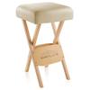 Saloniture Wood Folding Massage Stool with Carrying Case, Cream view 1