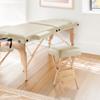 Saloniture Wood Folding Massage Stool with Carrying Case, Cream view 2